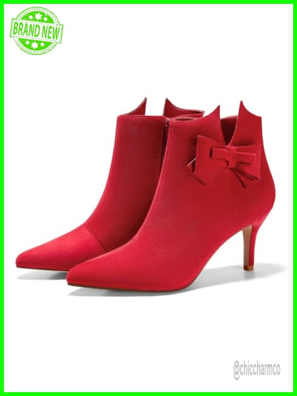Pointed Toe Ankle Boots Stiletto Heel Faux Suede Booties Wedding Dress Shoes